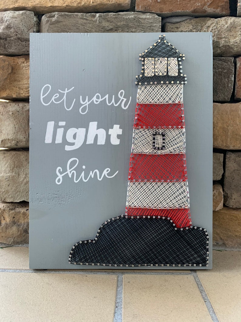 Let Your Light Shine Lighthouse String Art Gift Nautical Etsy