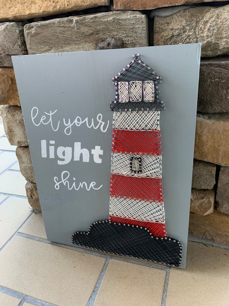 Let Your Light Shine Lighthouse String Art Gift Nautical