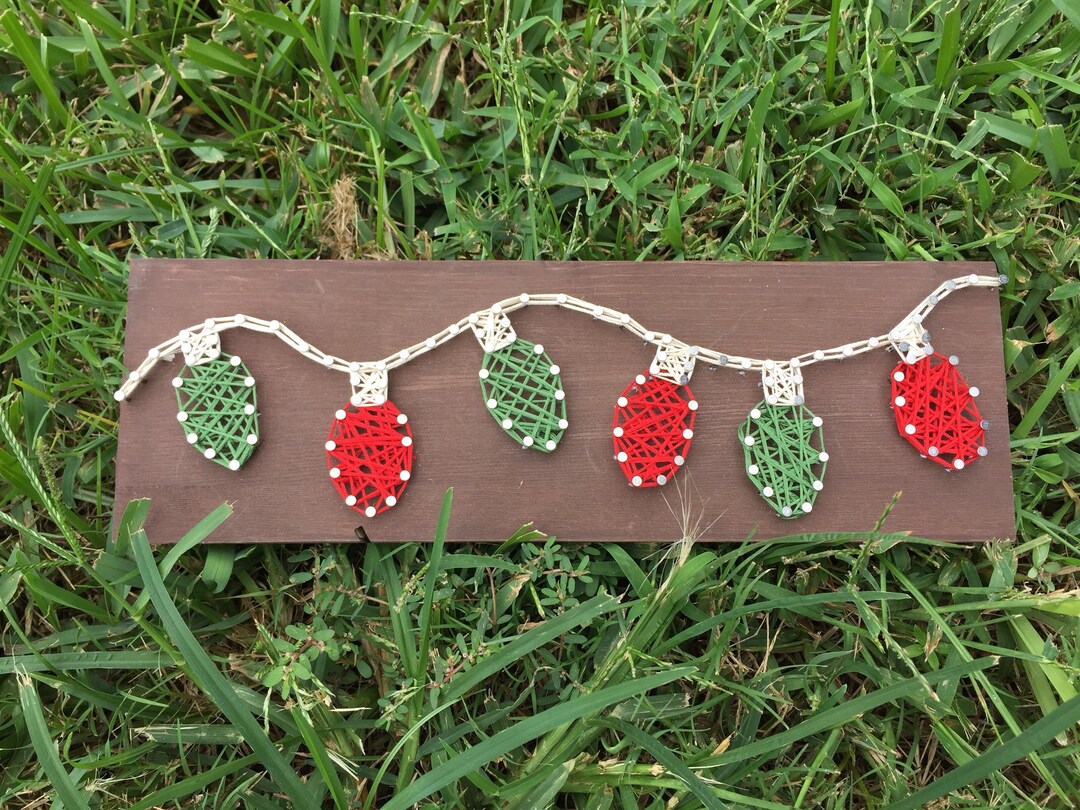 Christmas Lights String Art Etsy