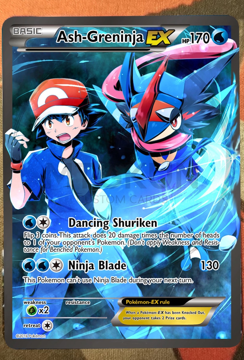 1x Full Art Ash-Greninja EX : Custom Made Orica Card non-foil | Etsy