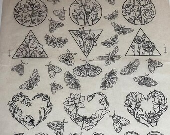 Floral Badges  -  Pottery Ceramic Underglaze Transfers  -  Ceramica
