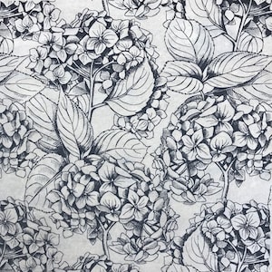 Hydrangea Flowers - X Large Ceramic Underglaze Transfer Sheet by Elan Transfers