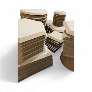 Pottery Form Plate Maker Sets - 3 Piece Stack Packs- 5 Different Shapes - MDF Prime