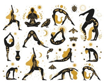 Magic Women - Black n Gold - 11 x 8.5”  - Ceramic Overglaze Decal Transfers  - Sanbao