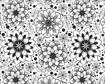 Flower - Ottoman Motifs - X Large Ceramic Underglaze Transfer Sheet by Sanbao