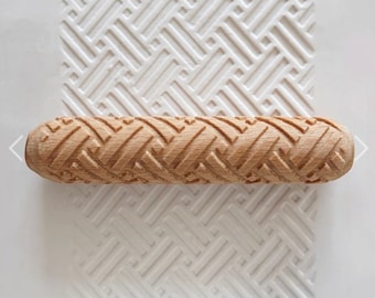 Crosshatch - Clay Texture Roller, Pottery Hand Roller  - Sanbao