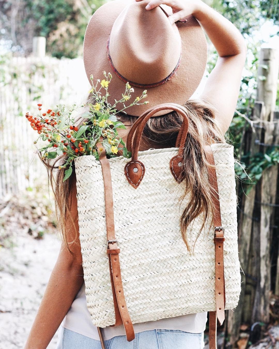 Handmade Straw Backpack - French Basket backpack