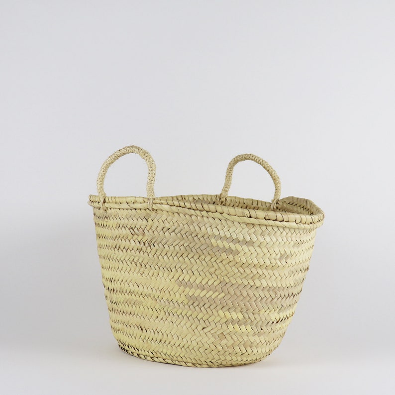 Straw Market Basket Bag with Straw Handles French style shopping and grocery bag