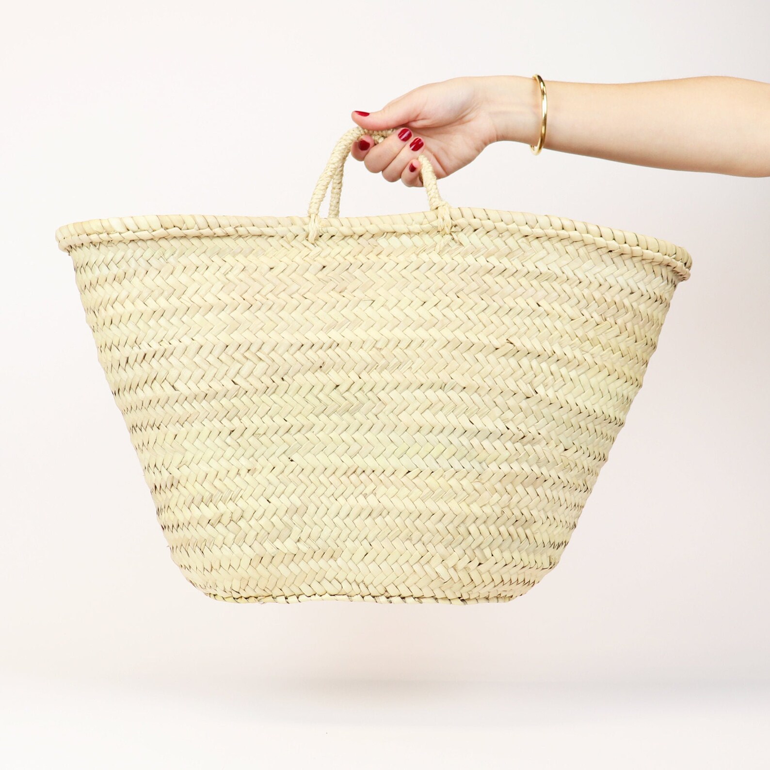 Straw Market Basket Bag with Straw Handles French style Etsy
