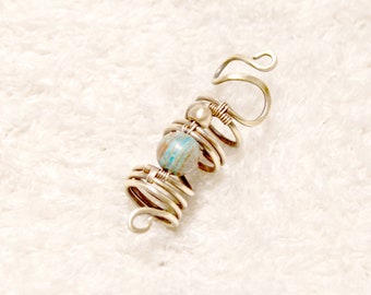 Brass dread jewelry with ocean jasper bead and brass bead