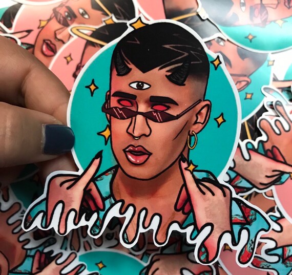 Bad Bunny Sticker Bad Bunny Vinyl Sticker Etsy