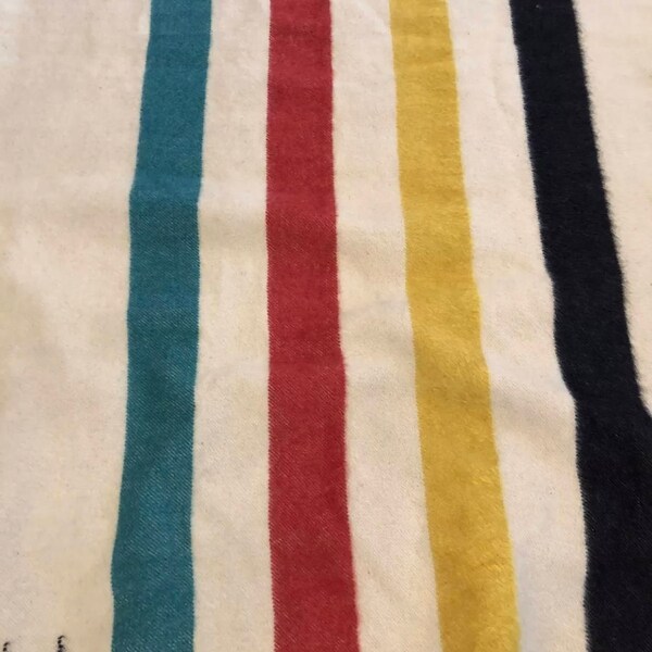 RESERVED for Hannah Beautiful Vintage Hudson Bay Striped Wool Blanket no tags