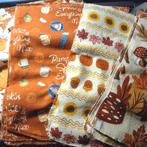Fall Reusable Paperless Towels: Eco-Friendly Flannel Kitchen Cloth