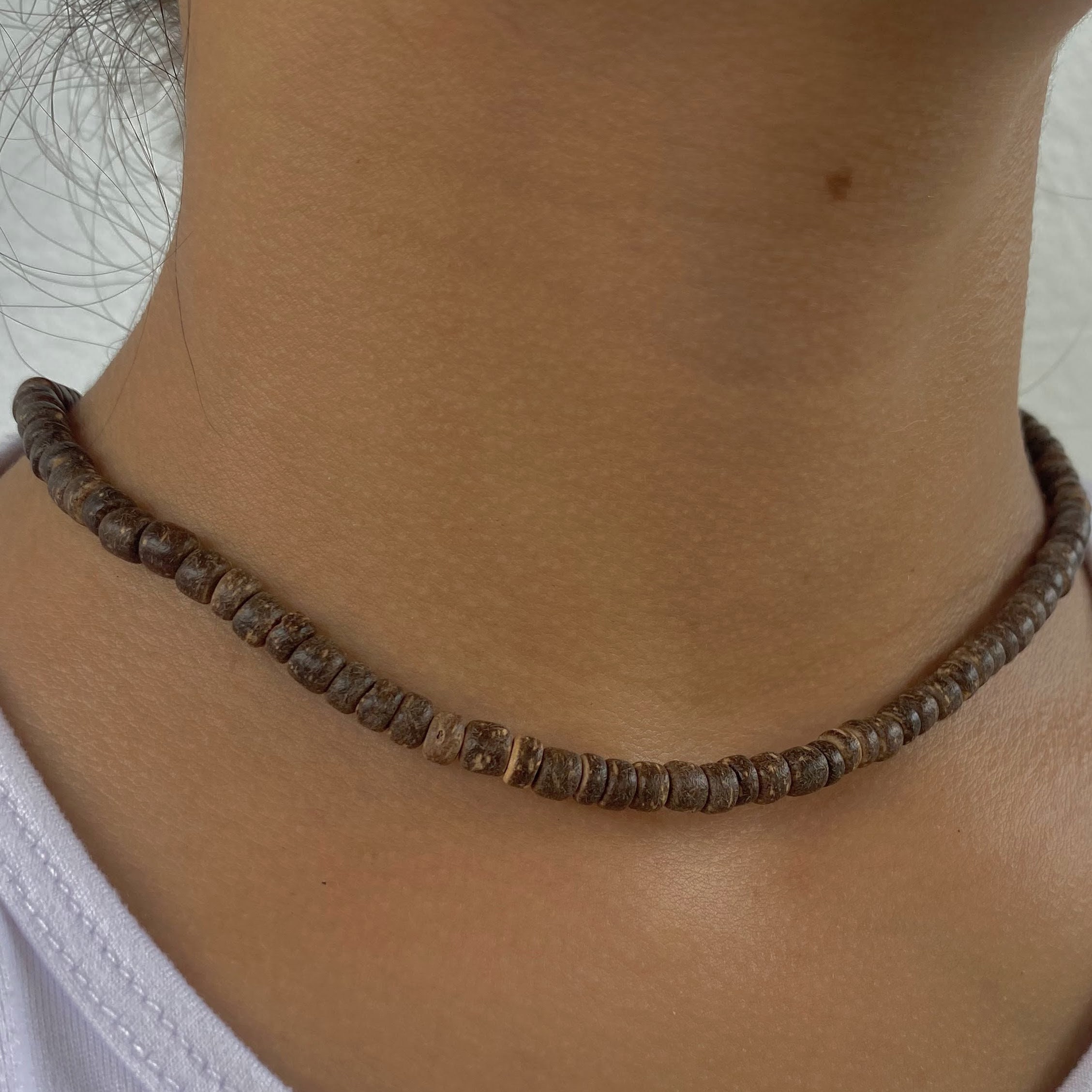 Bohemian Harmony Brown Coconut Necklace - Handcrafted Surfer Style Accessory