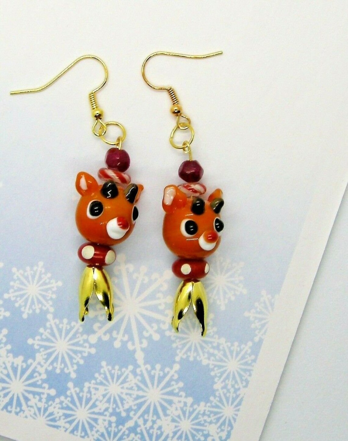 Reindeer Earrings Christmas Dangle EarringsChristmas Gift Etsy