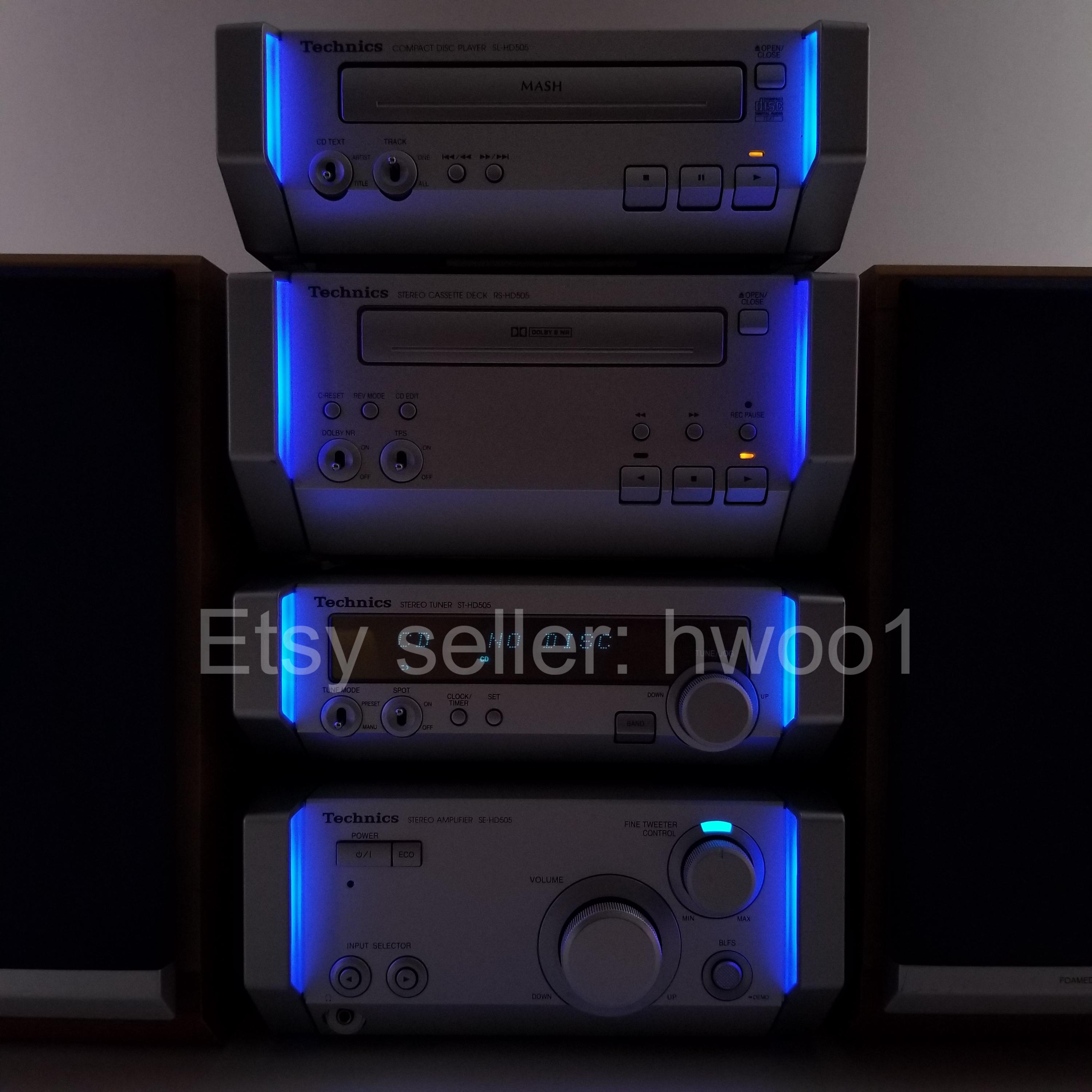 Technics SC-HD505 Stereo System Radio CD Tape Player W/ Blue