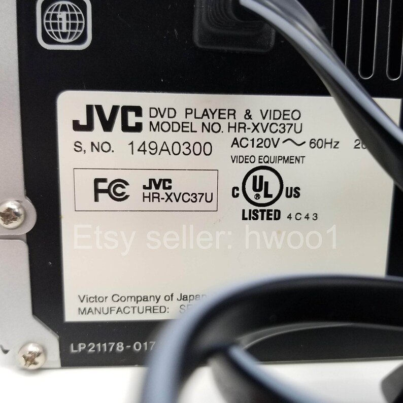 JVC Dvd VCR Combo HRXVC37U W/ Remote, Tested, Lens & Video Heads