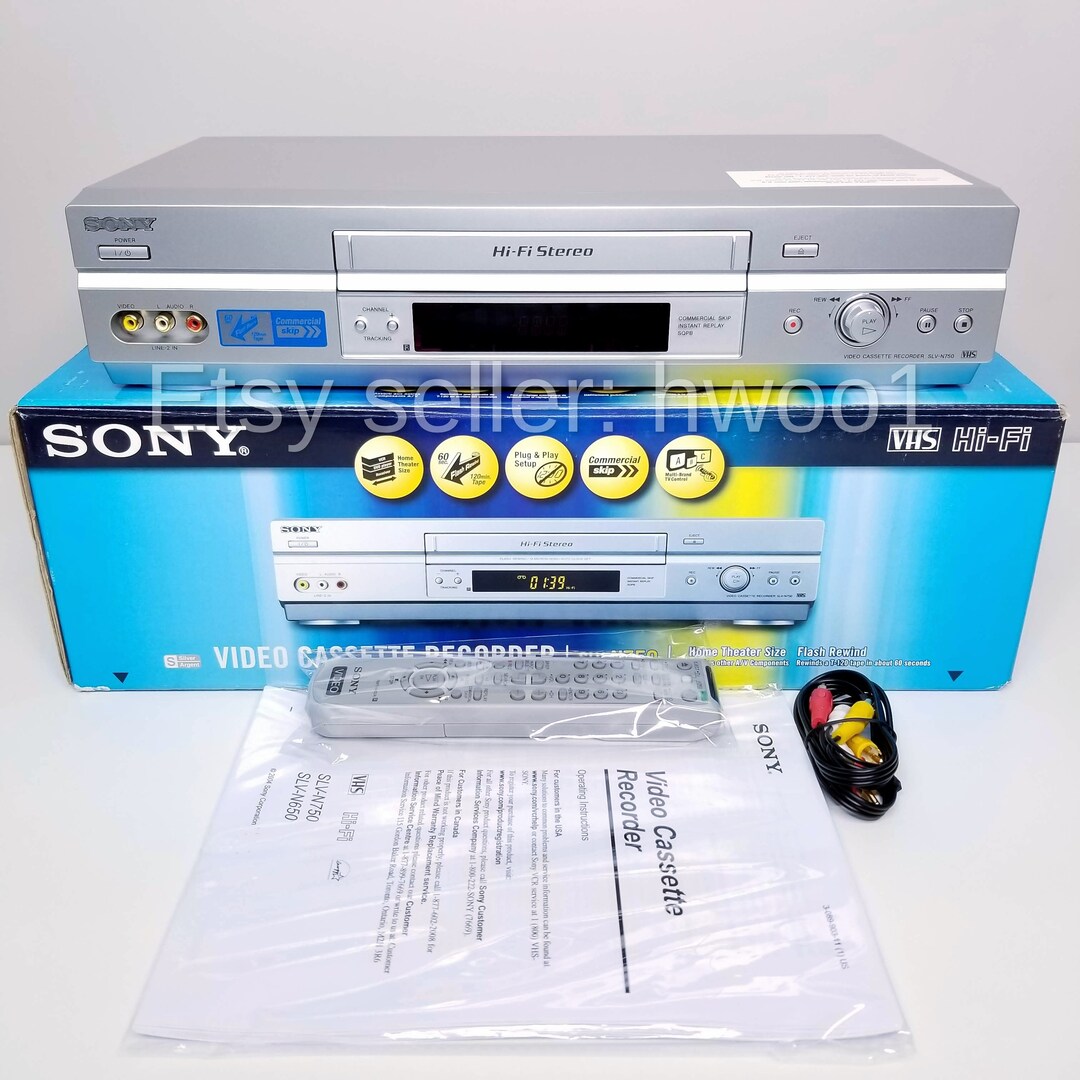 Sony VCR SLV-N750 Like New in Box, W/ Remote, Tape, AV Cables