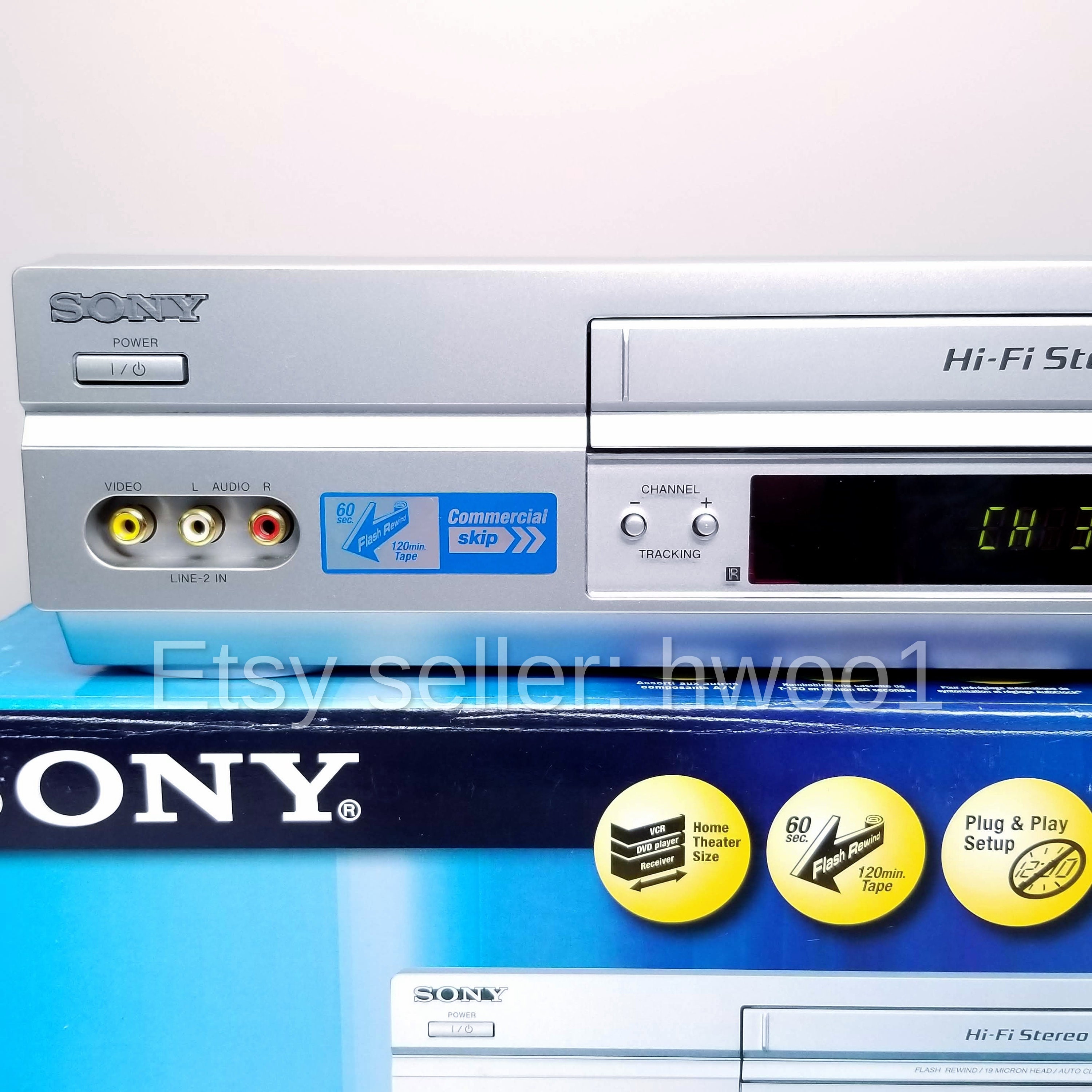 Sony VCR SLV-N750 Like New in Box, W/ Remote, Tape, AV Cables