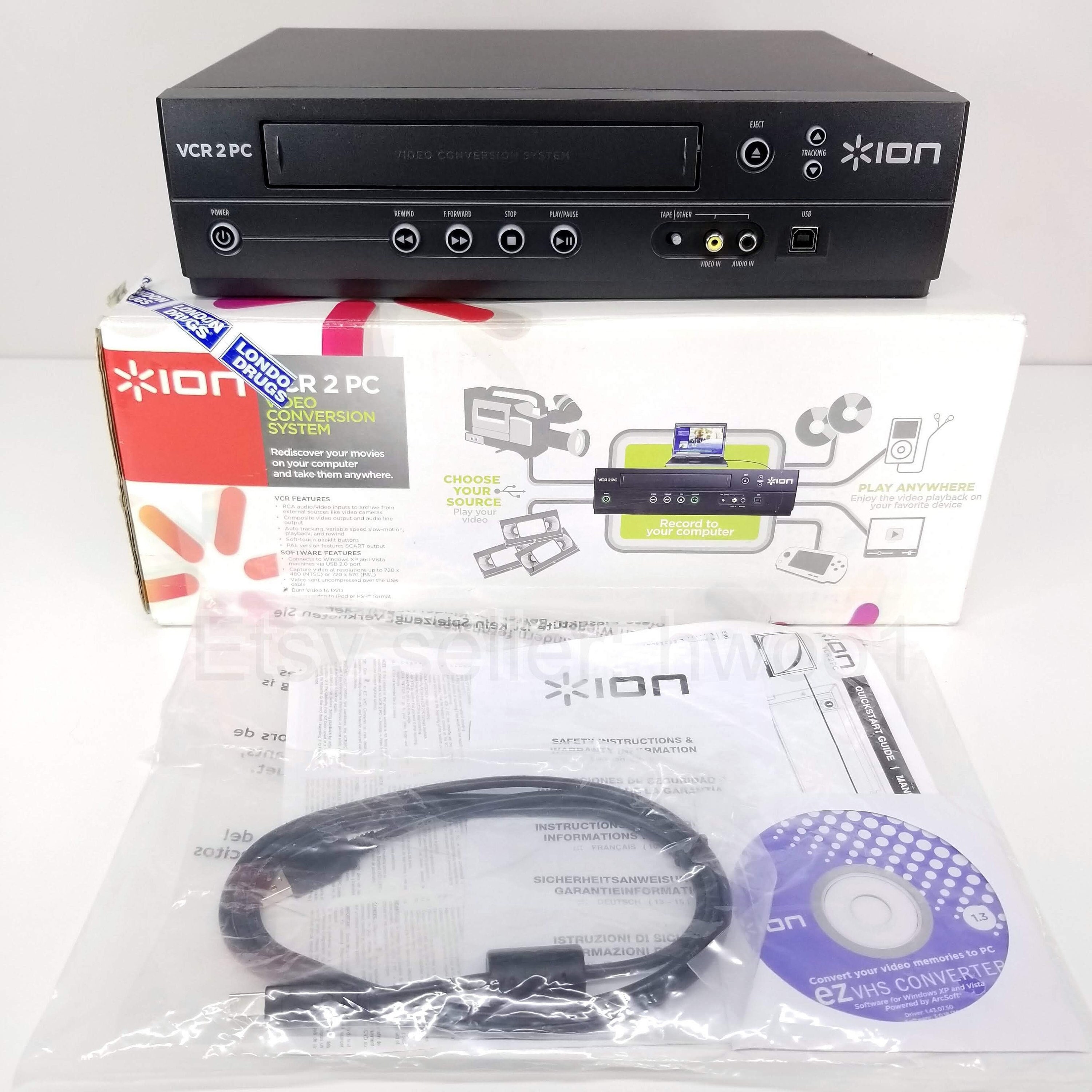 Ion Audio VCR 2 PC USB Vhs Video to Computer Converter, in Box 