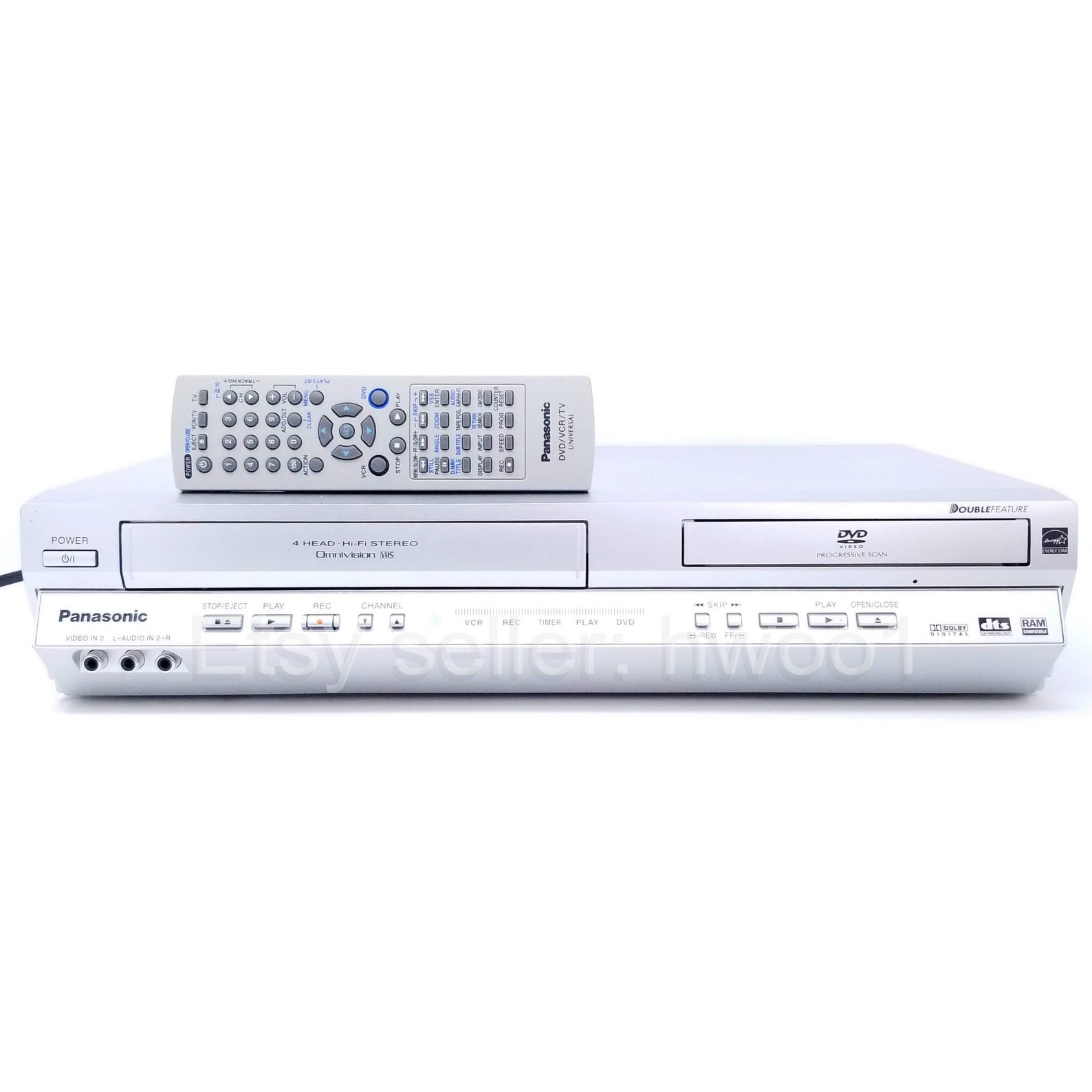 Panasonic DVD VCR Combo PVD4735S W/ Remote, Tested, Lens & Video Heads