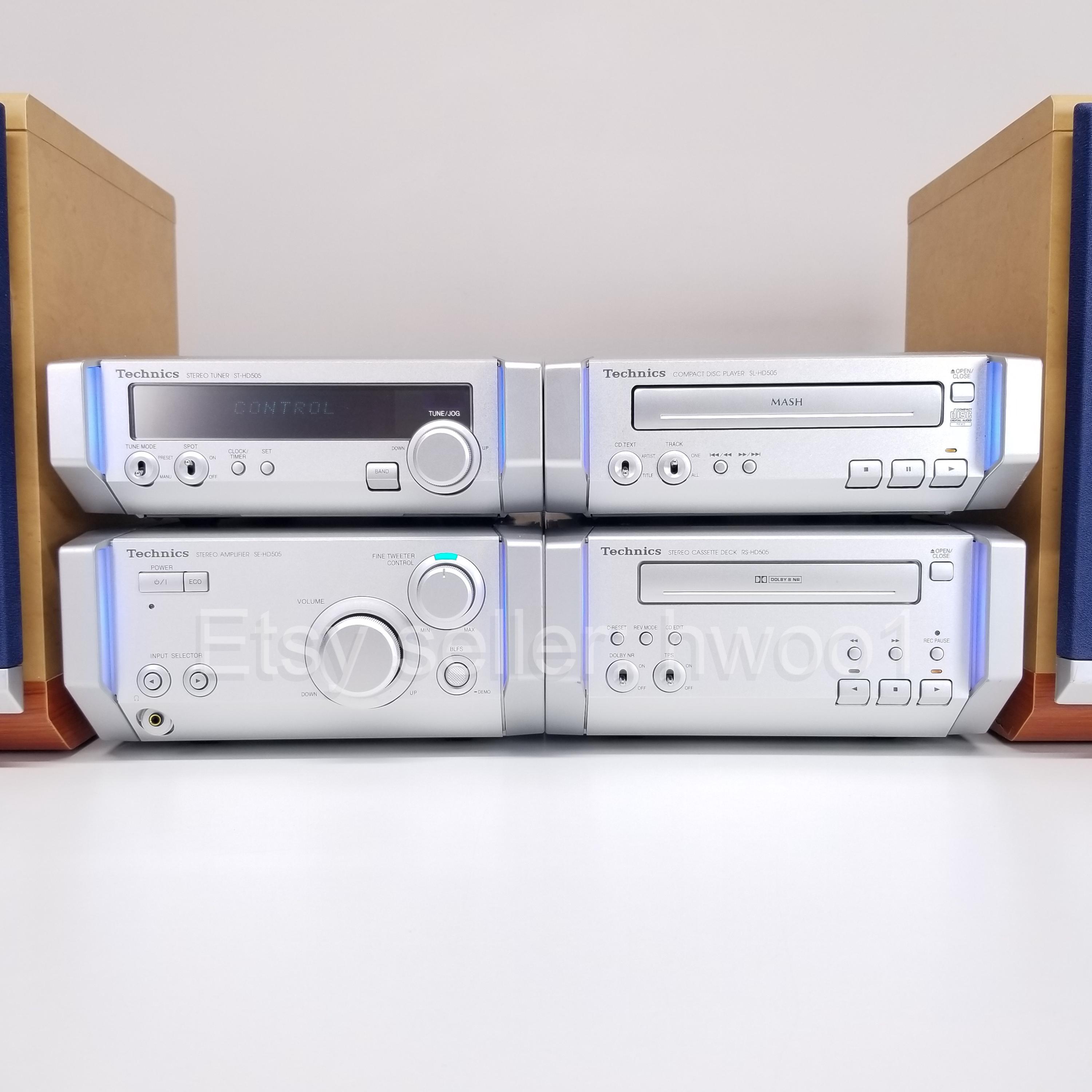 Technics SC-HD505 Stereo System Radio CD Tape Player W/ Blue