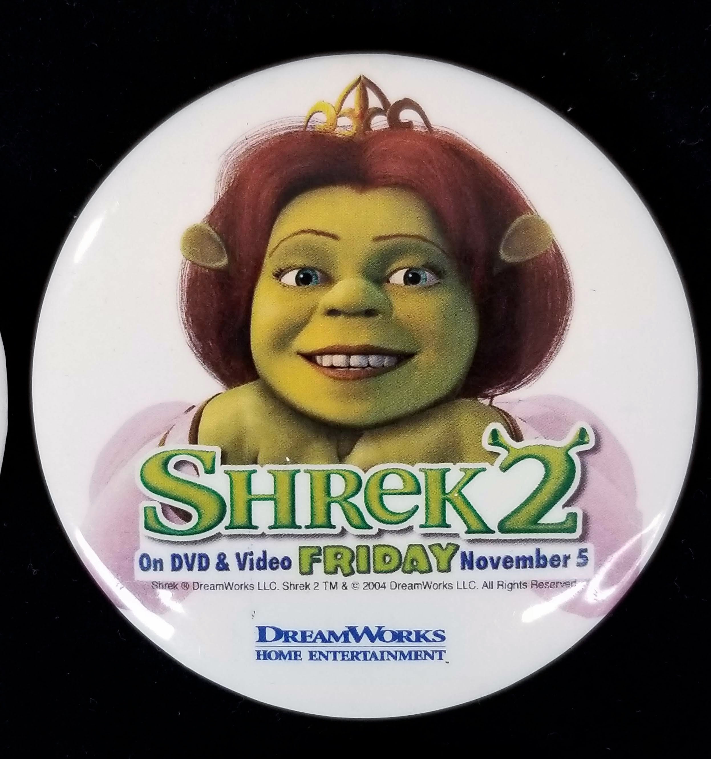 Shrek Button Shrek 2 Promotional Pinback Buttons 2.5