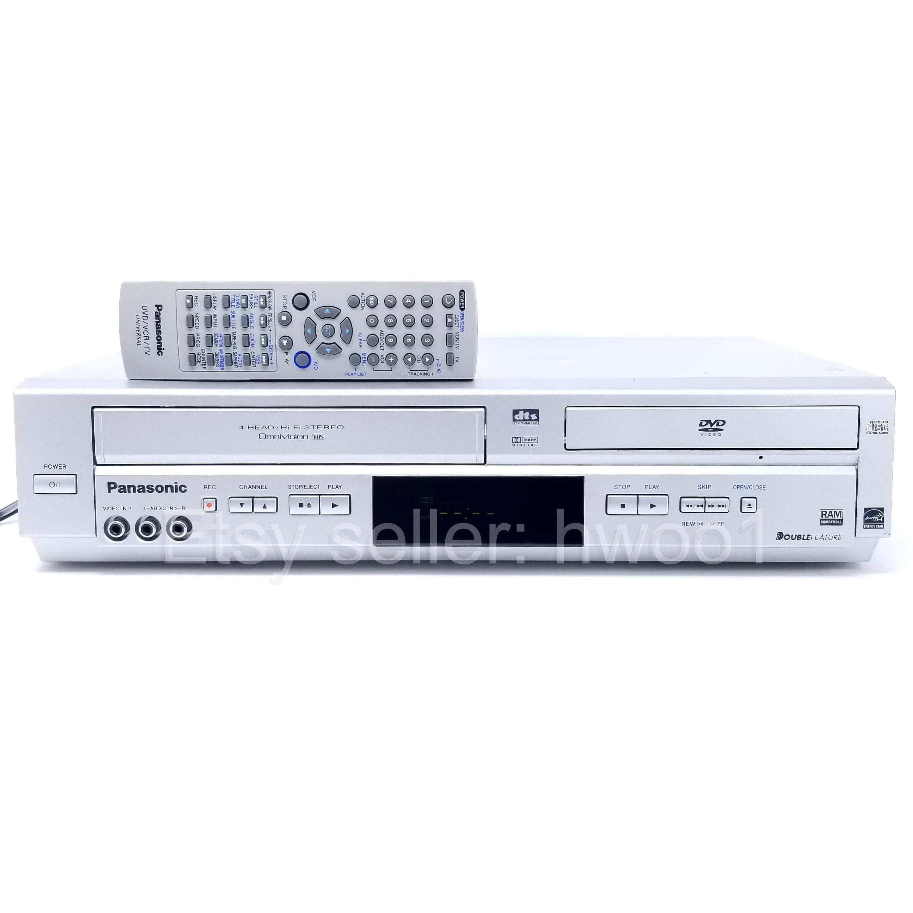 Panasonic DVD VCR Combo PVD4734S W/ Remote, Tested, Lens & Video Heads