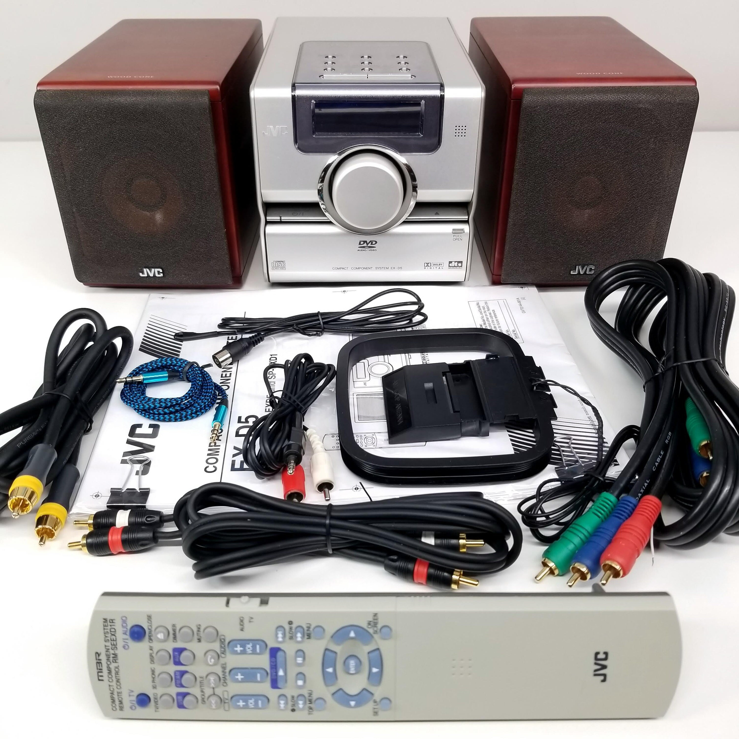 JVC EX-D5 DVD Compact Component System Cd Radio W/ Wood