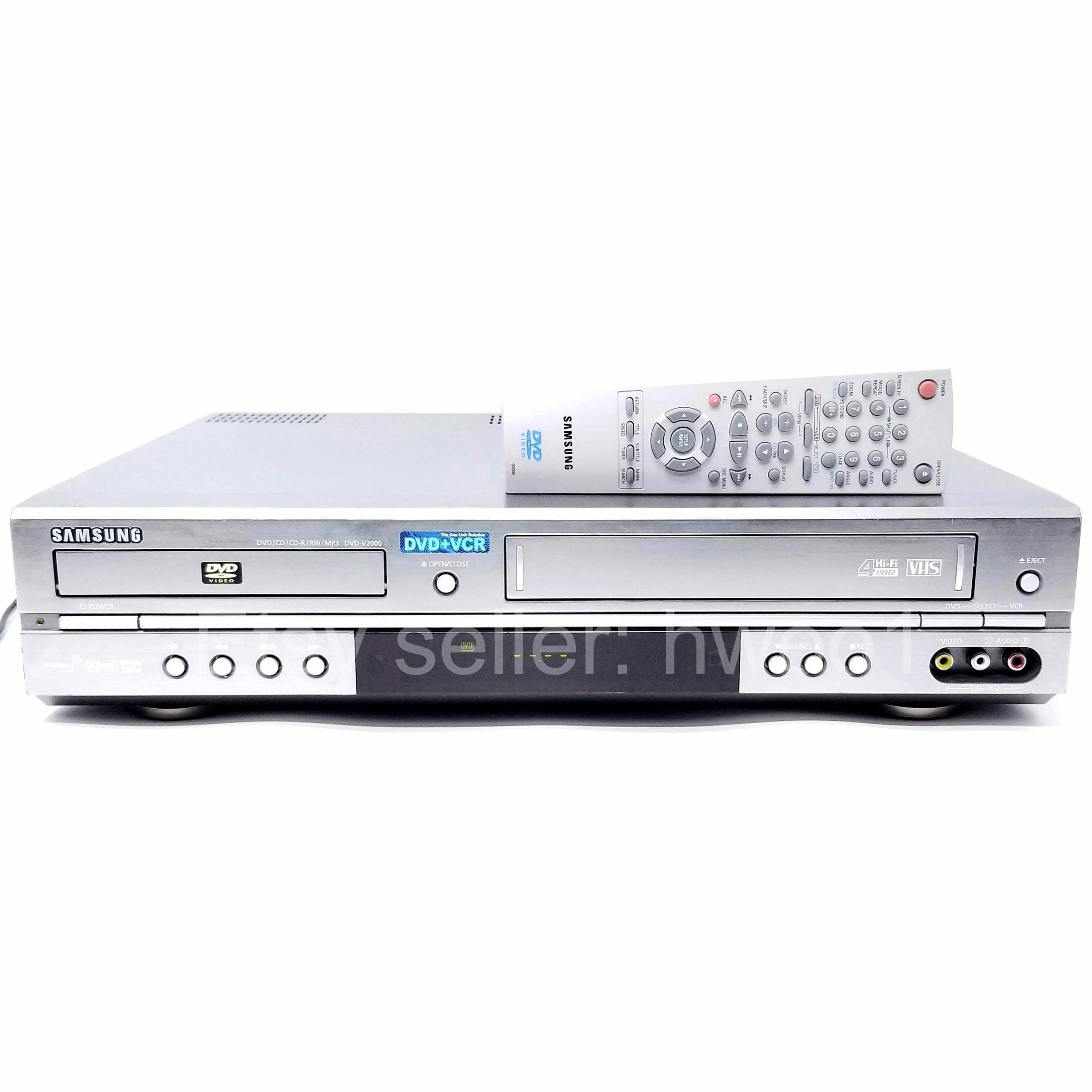 Samsung DVD VCR Combo DVDV2000 W/ Remote, Tested, Lens & Video Heads
