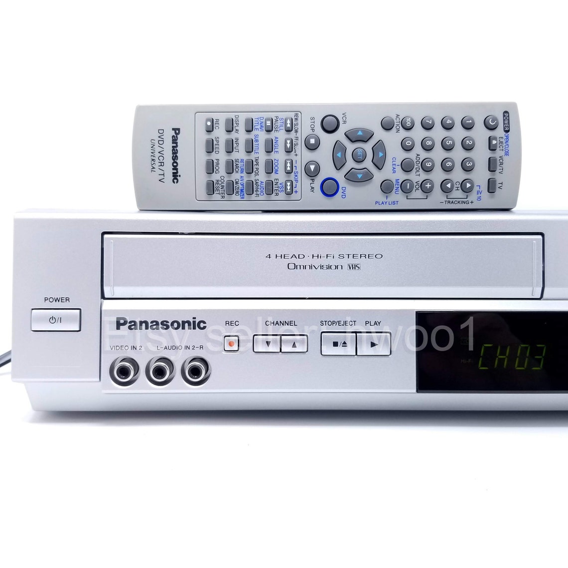 Panasonic DVD VCR Combo PVD4734S W/ Remote, Tested, Lens & Video Heads