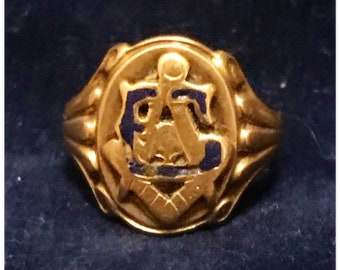 Vintage 10k Gold Free Mason Ring