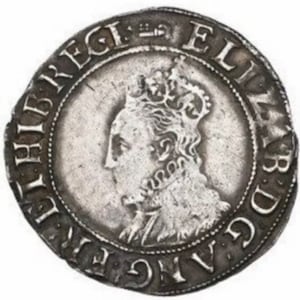 1595-8 Elizabeth I Silver Shilling, 6th Issue, mm Key, Spink 2577