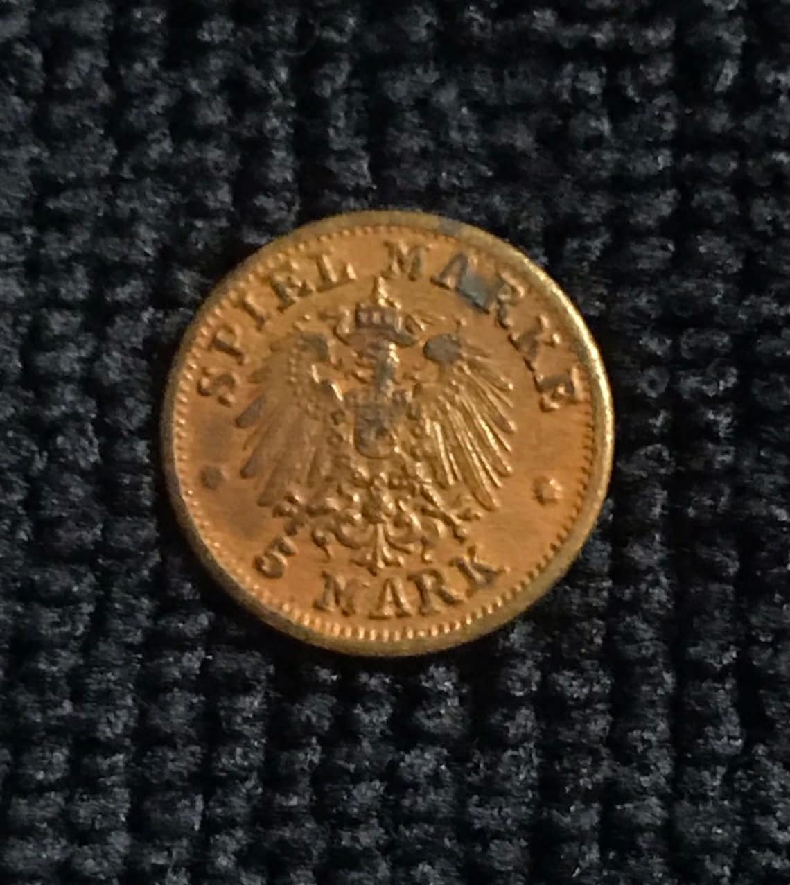 Circa 1890-1919 German 5 Spiel Marke Token Featuring Wilhelm II as ...