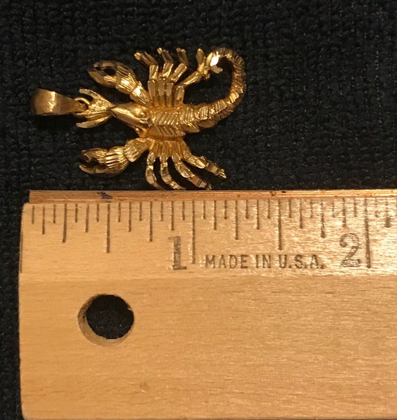 Vintage 14k Lobster or Scorpion Pendant, Beautifu… - image 4