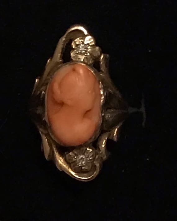 Vintage 14k Gold Cameo Ring - image 1