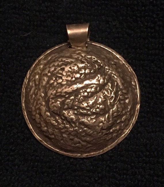 Antique Silver Pendant, Unique Textured Design