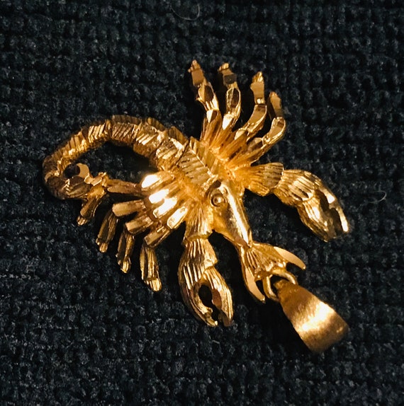 Vintage 14k Lobster or Scorpion Pendant, Beautifu… - image 2