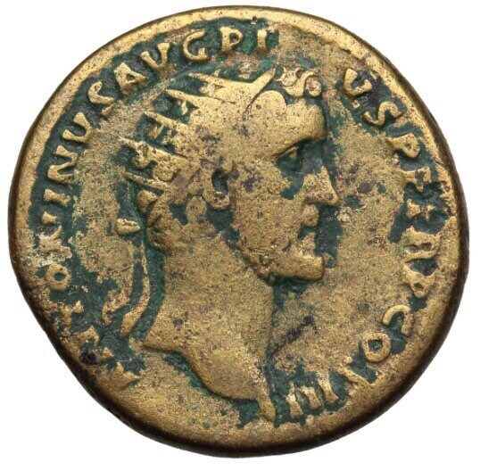 138-161 AD Antoninus Pius AE Dupondius / Genius, SC Coin / Roman coin