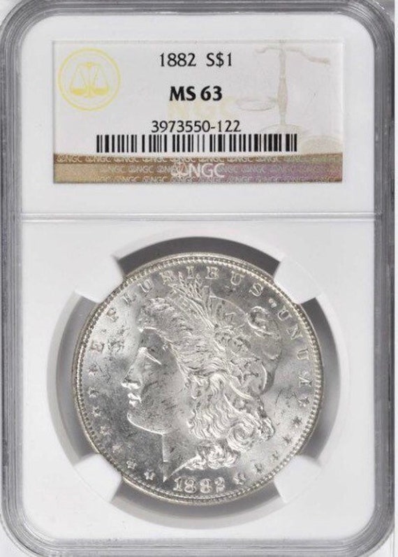 Certified Morgan Silver Dollar 1882-O MS63 NGC 