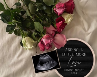 EDITABLE Bouquet of Roses Pregnancy Announcement | Pregnancy Announcement | Digital Baby Announcement | Floral Baby Announcement