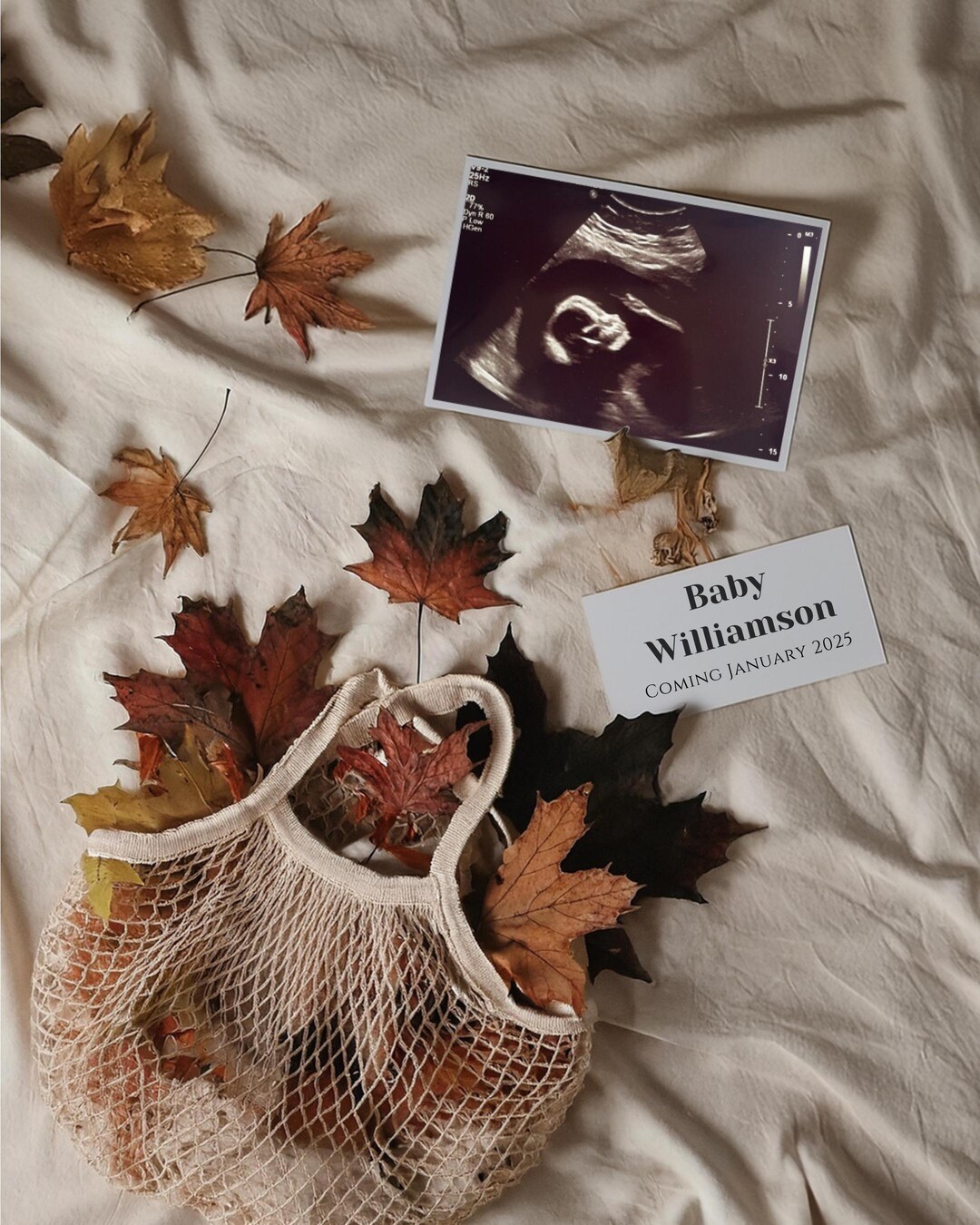 EDITABLE Fall Autumn Pumpkin Patch Pregnancy Announcement | Fall ...