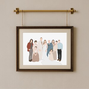 Custom Family Drawing, Modern Watercolor Family Portrait, (Digital + Print) imagem 9
