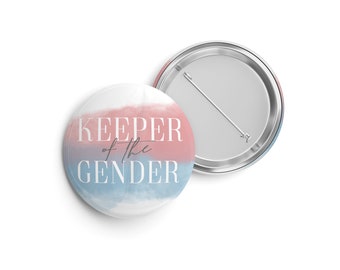 KEEPER of the Gender Button Pin, Gender Reveal Buttons, Minimalistic gender reveal, simple gender reveal pin, GR1