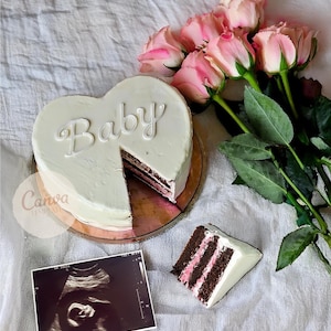 EDITABLE Its a Girl | Vintage Heart Cake Pregnancy Announcement | Vintage Pregnancy Announcement | Digital Baby Announcement | Gender Reveal