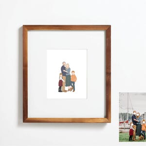 Custom Family Drawing, Modern Watercolor Family Portrait, (Digital + Print) imagem 3