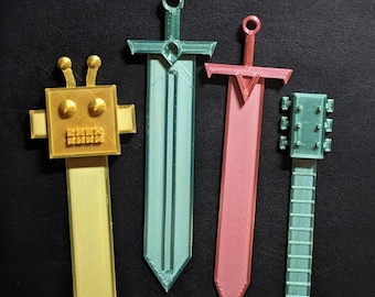 STL Bookmarks Pack – Easy Printable Sword, Robot, Guitar | for Book Lovers 3D print files