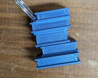 Book Stack Keychain STL Files - Book Nook Charm for 3D Printer (Digital Download)