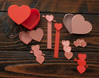 Heart 3D Print STL Files: DIY Valentine's Day Pack Gifts (9 Models) (Digital Download)