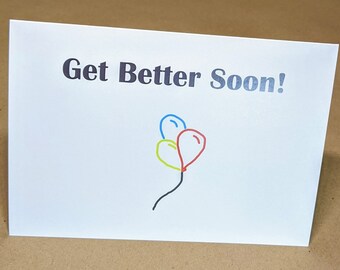 Funny Get Well Card: Sarcastic Humor, Hand-Drawn Balloons